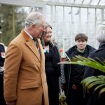 HRH The Prince of Wales admires the restored nineteenth century glasshouse at Tatton