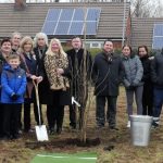 The Lord-Lieutenant plants a tree in Ellesmere Port with members of the community