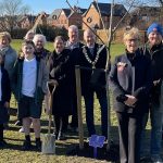 Sarah Callander Beckett DL represents the Lord-Lieutenant and joined local residents in planting a tree in memory of The Late Queen's Platinum Jubilee.